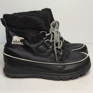 Sorel explorer carnival 100g black boots womans size 6 EU 37